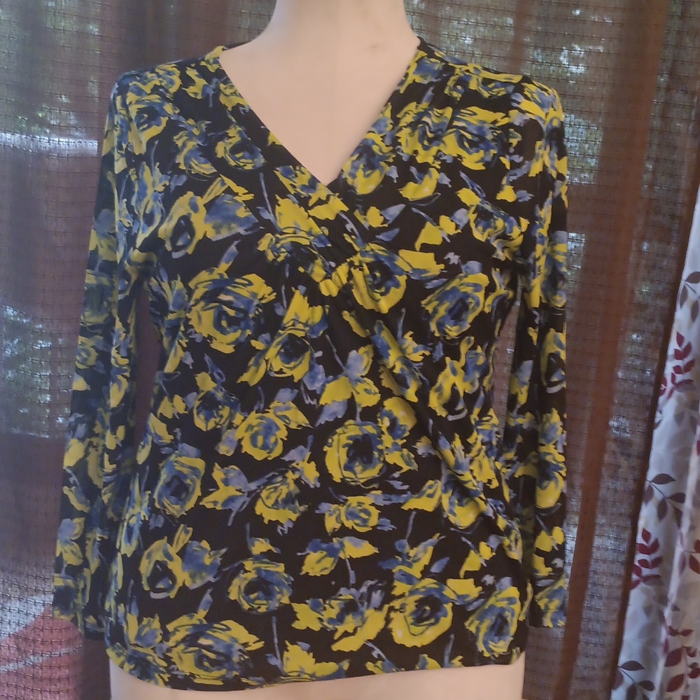 Blue flowered blouse